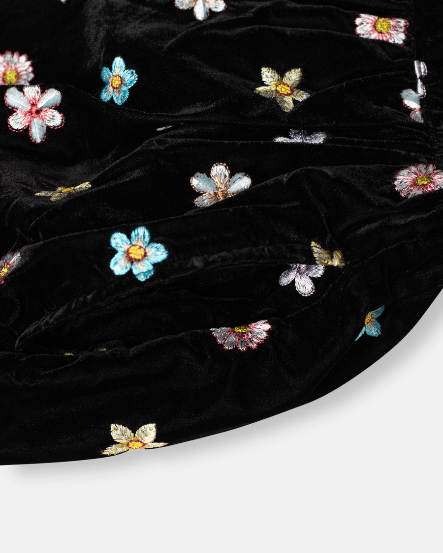 velvet embroidery dress