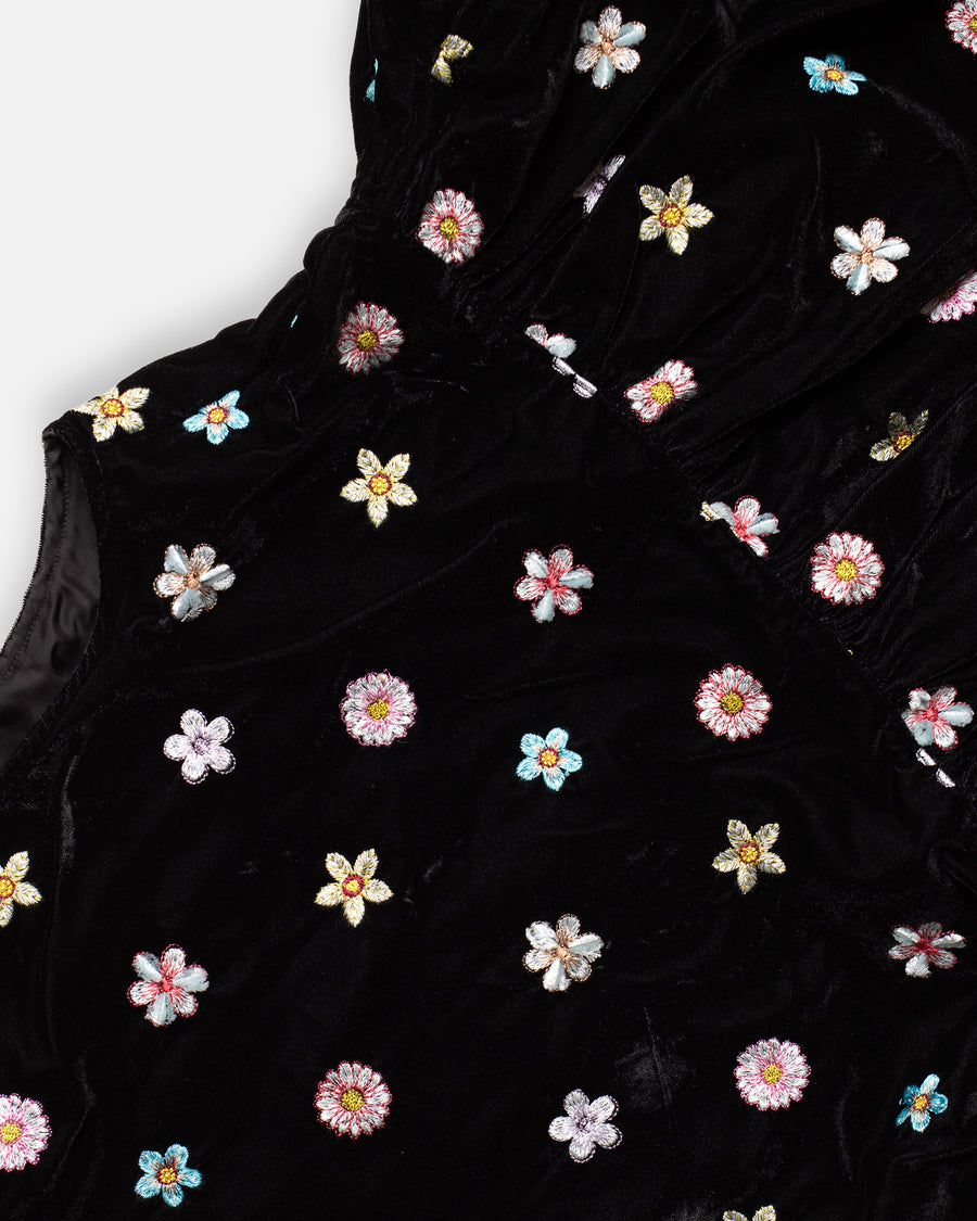 velvet embroidery dress
