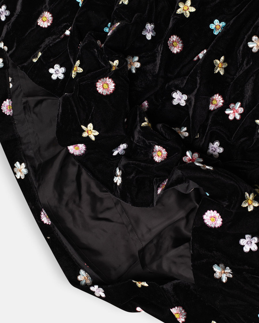 velvet embroidery dress