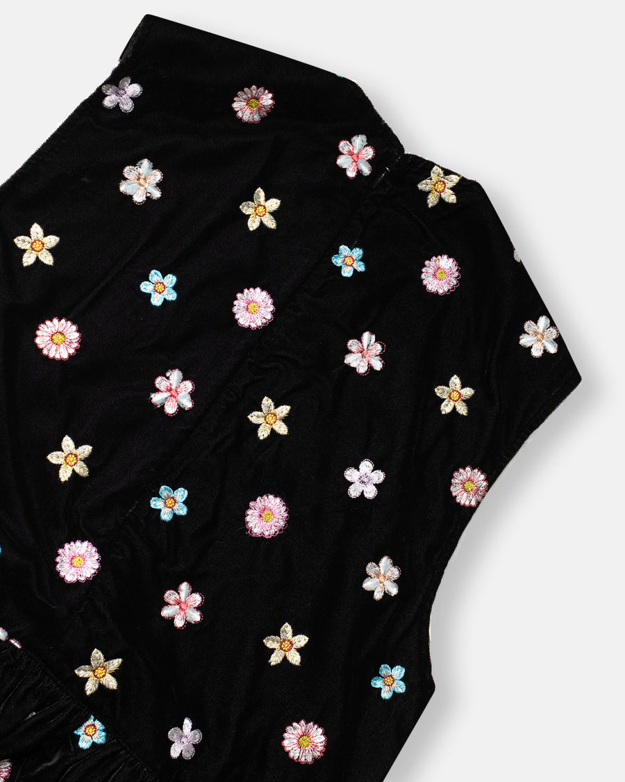 velvet embroidery dress