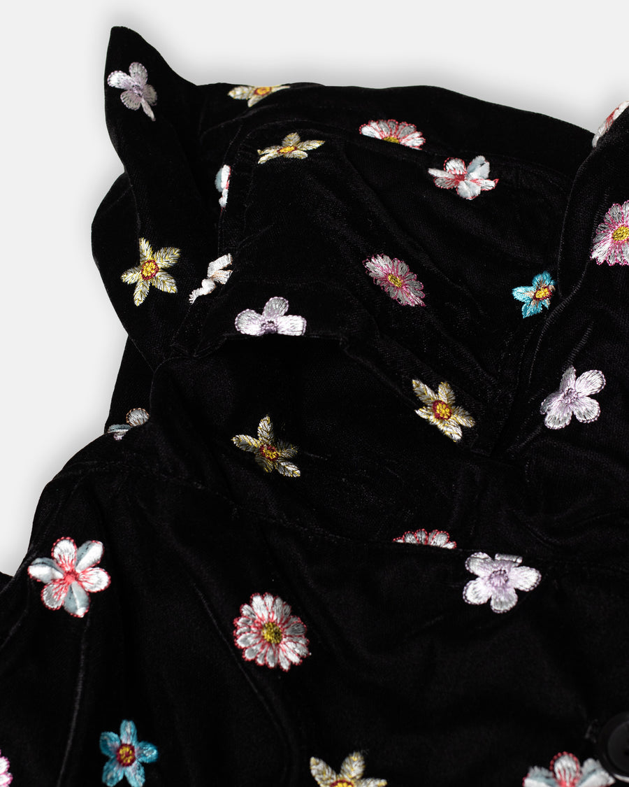 velvet embroidery dress
