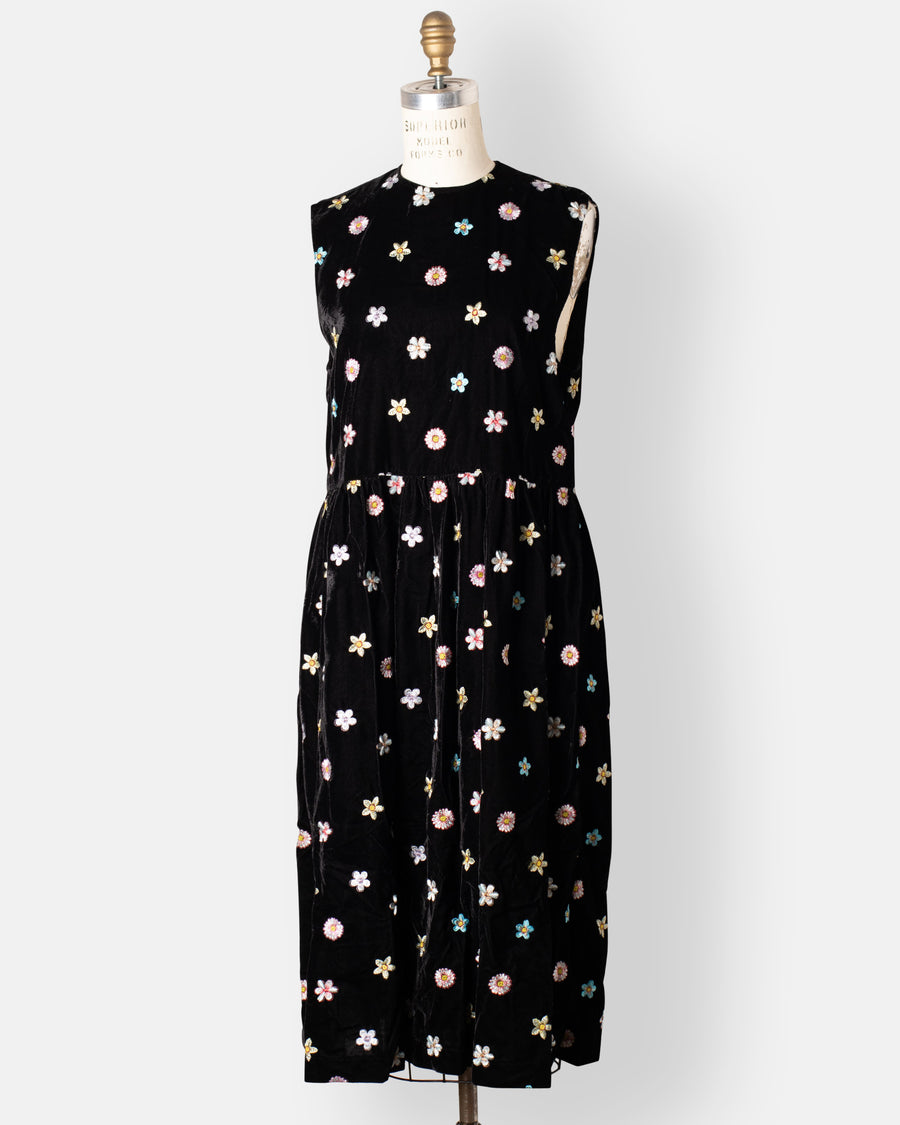 velvet embroidery dress