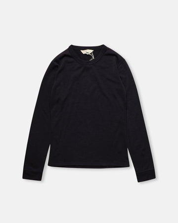 merino long sleeve top ebony