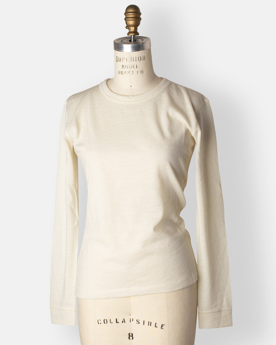 merino long sleeve top chalk