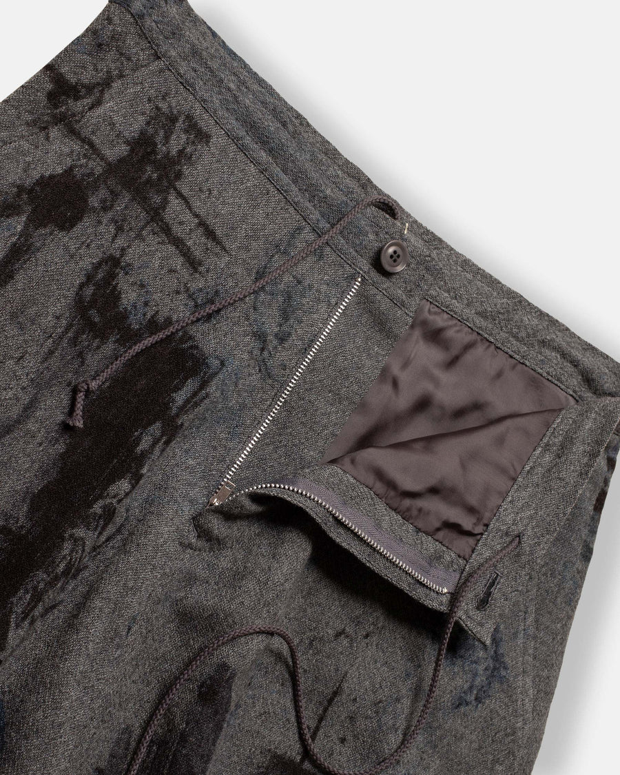 slitted right hem pants