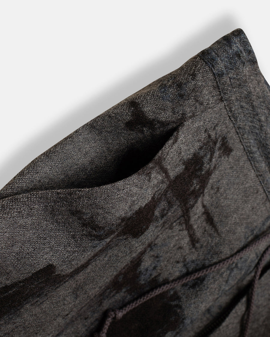 slitted right hem pants