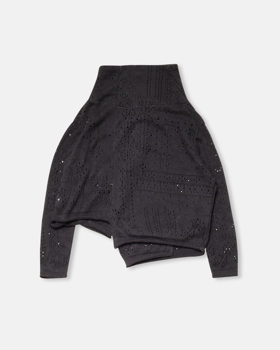 off-neck cropped cardigan