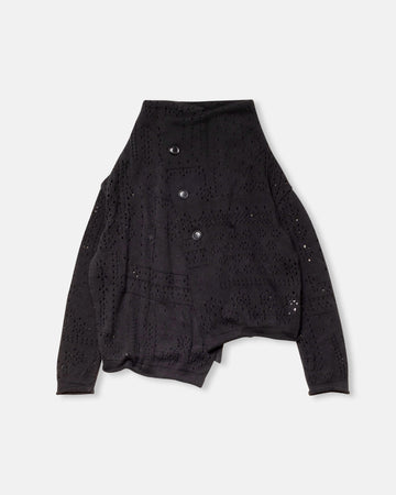 off-neck cropped cardigan