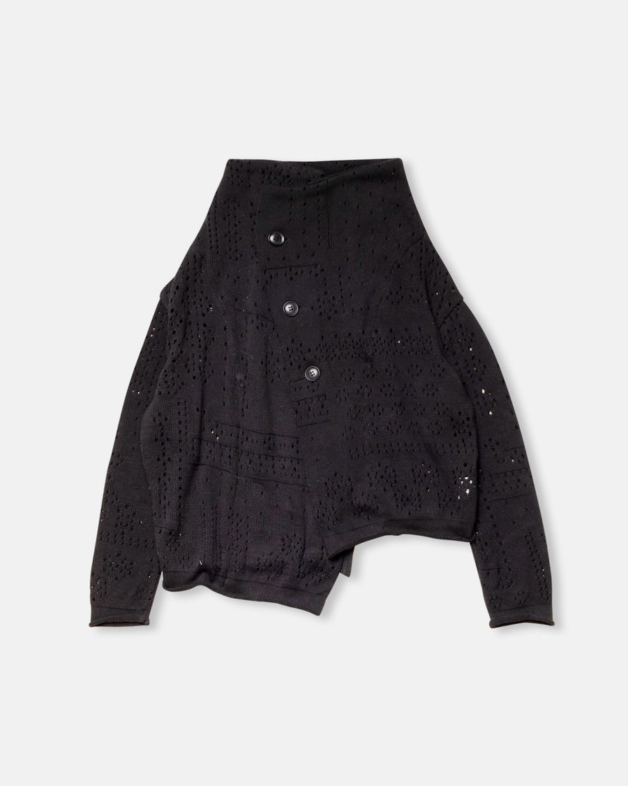 off-neck cropped cardigan