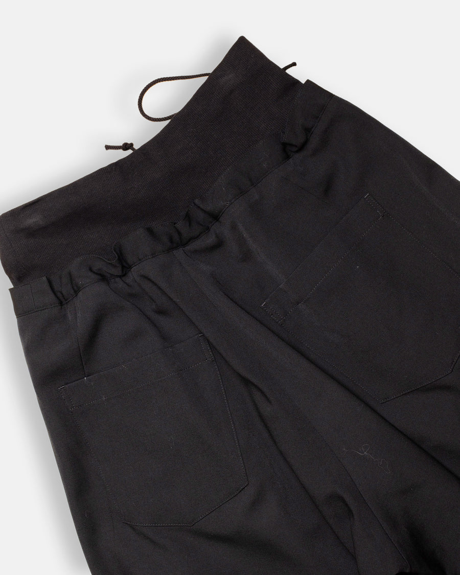 rib waist wide pants