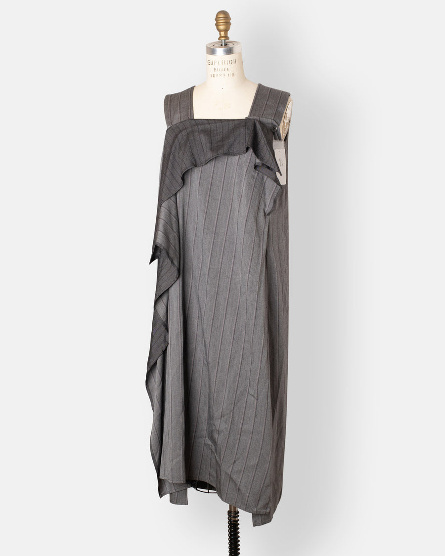 flare sleeveless dress light grey