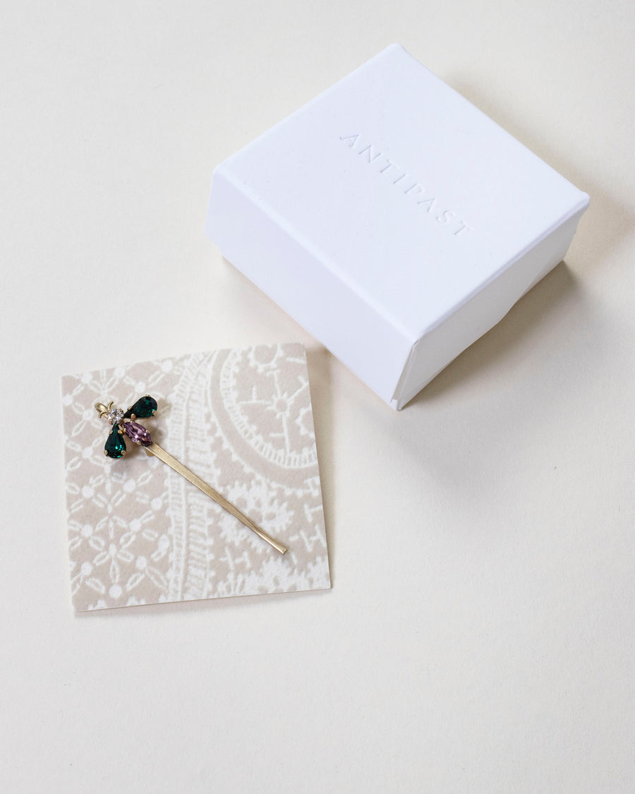 swarovski bee hairpin