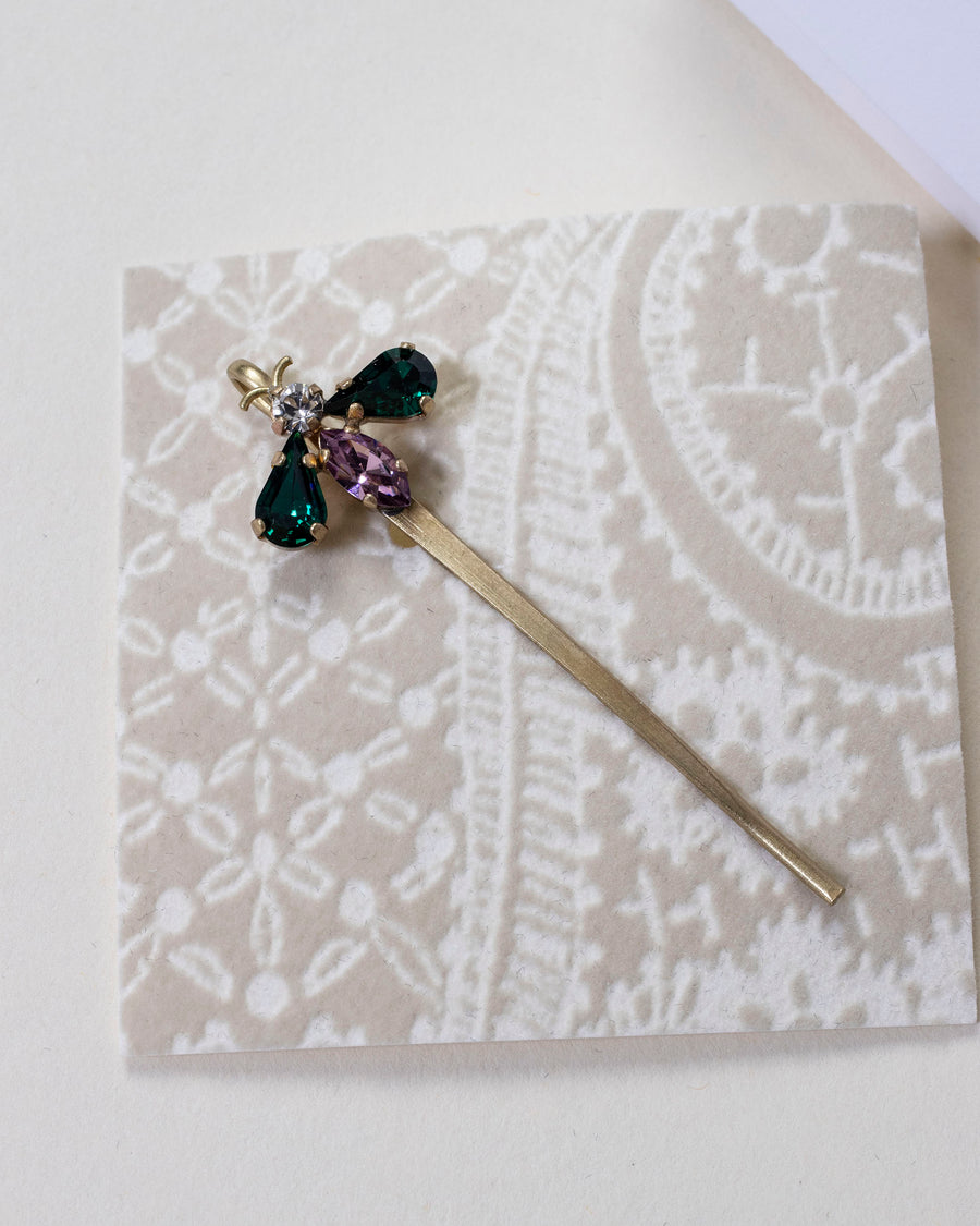 swarovski bee hairpin