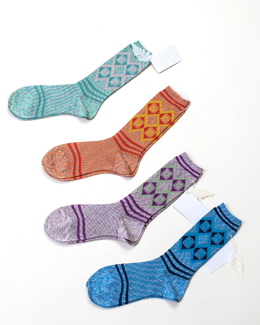 melange jacquard socks