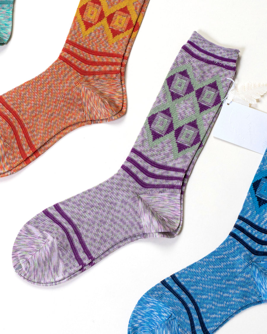 melange jacquard socks