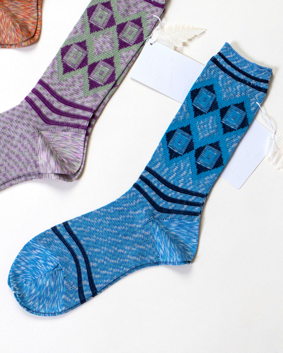 melange jacquard socks