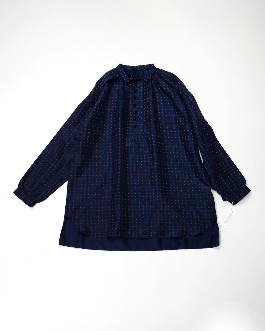 mini collar gathered shirt