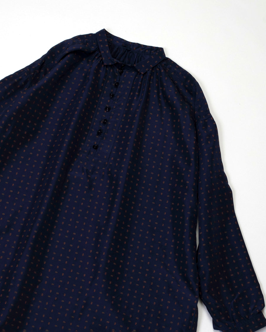 mini collar gathered shirt