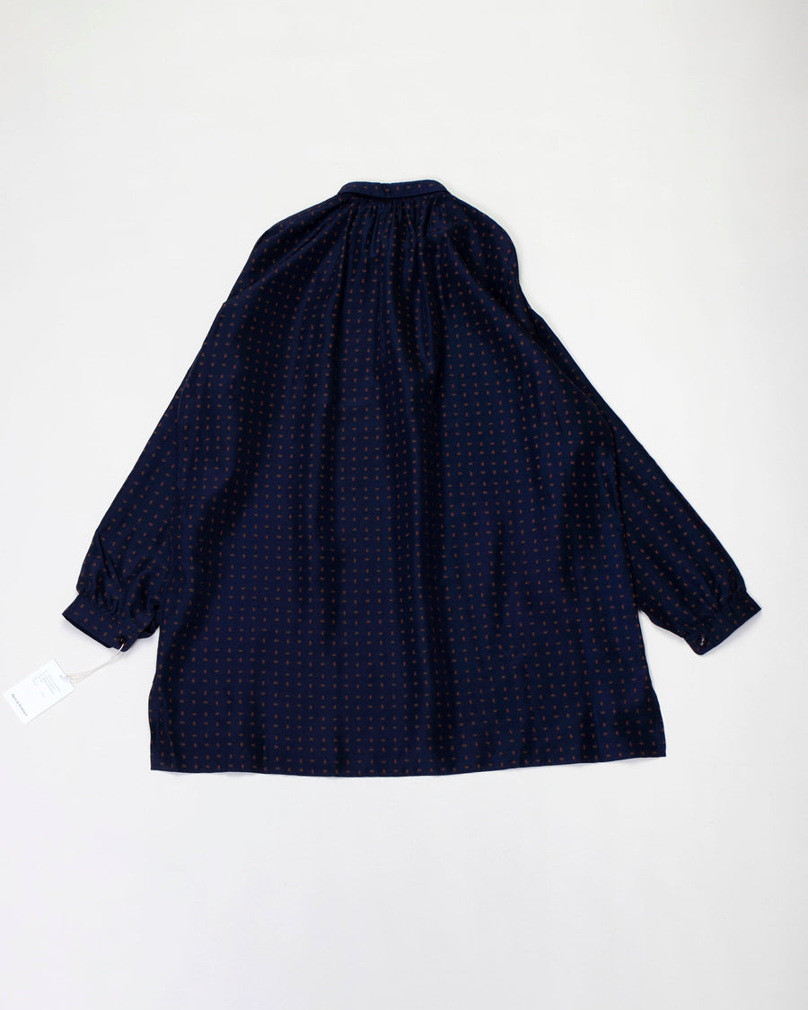 mini collar gathered shirt
