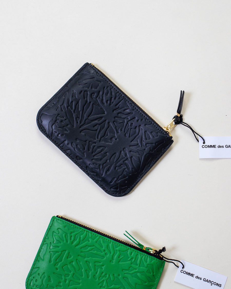 embossed forest small zip top pouch