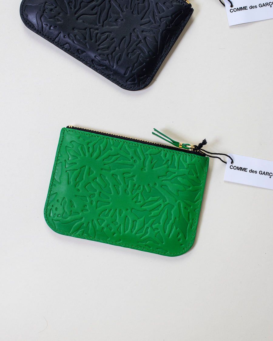 embossed forest small zip top pouch