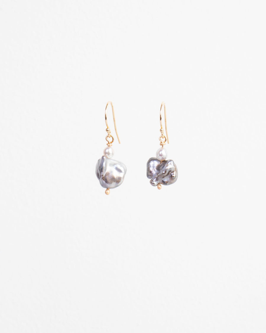 tahiti baroque keshi pearl earrings