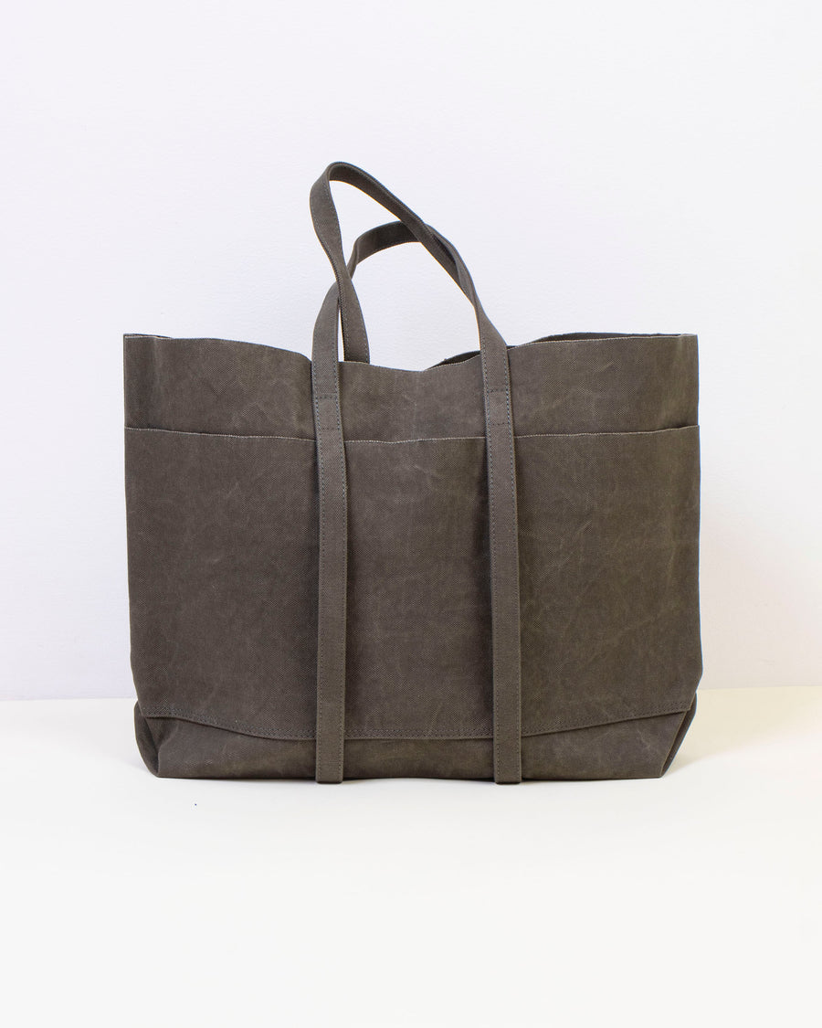 medium washed canvas 6 pocket tote