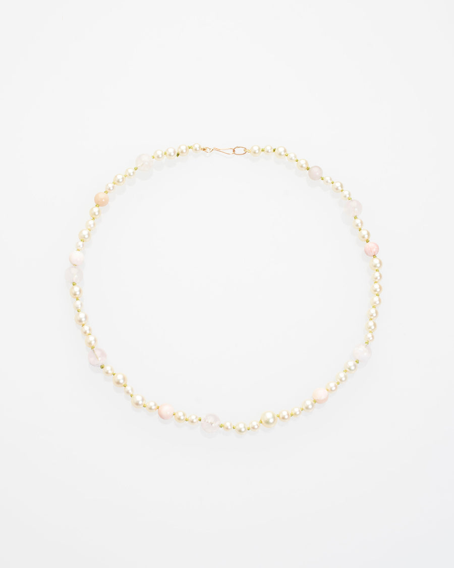 akoya pearl, agate and opal necklace