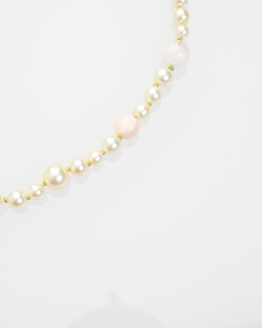 akoya pearl, agate and opal necklace