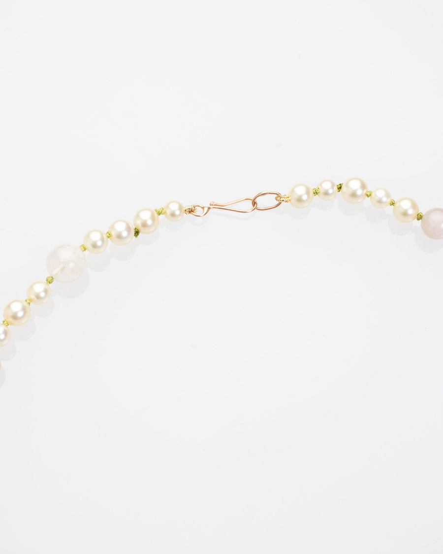 akoya pearl, agate and opal necklace